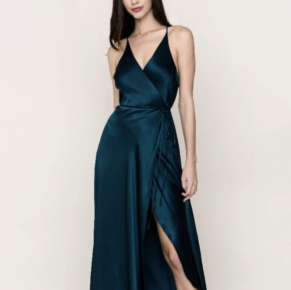 plunge wrap maxi dress